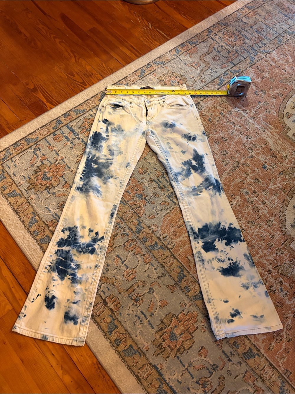 Women’s Tie-Dye Blue and White Jeans